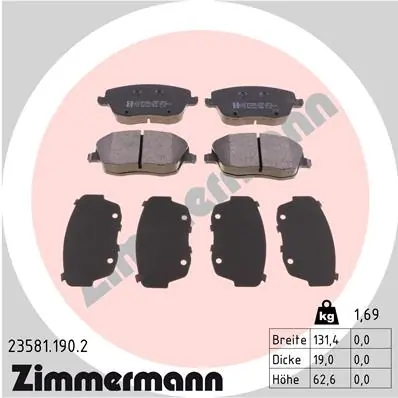 Brake Pad Set, disc brake 23581.190.2