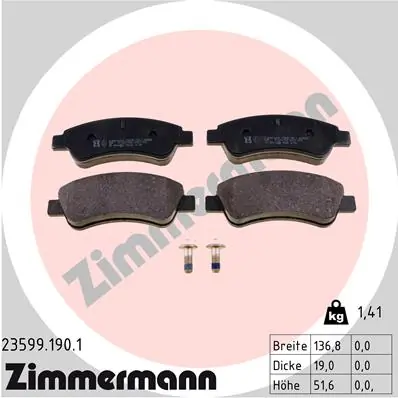 Brake Pad Set, disc brake 23599.190.1