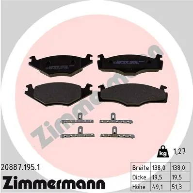 Brake Pad Set, disc brake 20887.195.1