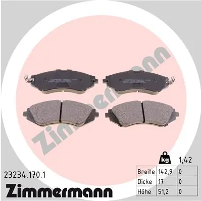 Brake Pad Set, disc brake 23234.170.1