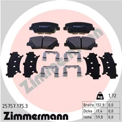 Brake Pad Set, disc brake 25757.175.3