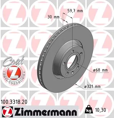 Brake Disc COAT Z 100.3318.20