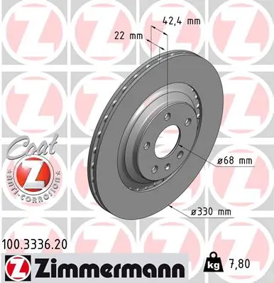 Brake Disc COAT Z 100.3336.20