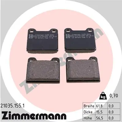 Brake Pad Set, disc brake 21035.155.1