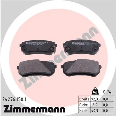 Brake Pad Set, disc brake 24276.150.1
