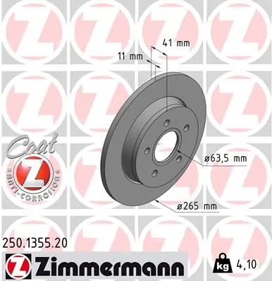 Brake Disc COAT Z 250.1355.20