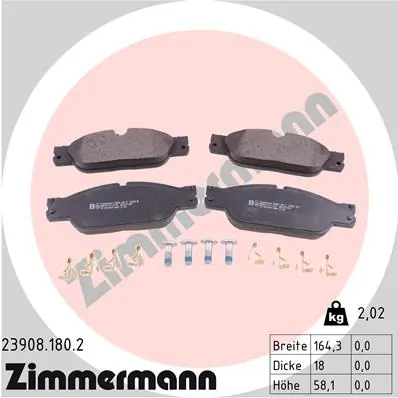 Brake Pad Set, disc brake 23908.180.2