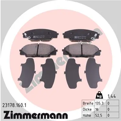 Brake Pad Set, disc brake 23178.160.1