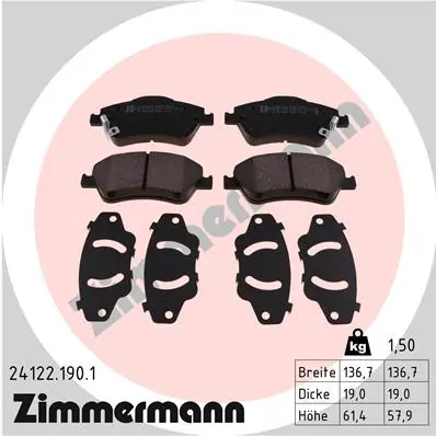 Brake Pad Set, disc brake 24122.190.1