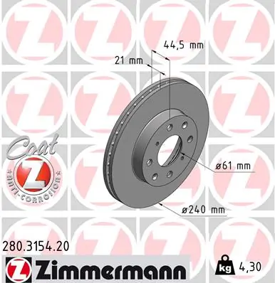 Brake Disc COAT Z 280.3154.20
