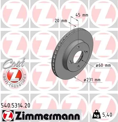 Brake Disc COAT Z 540.5314.20