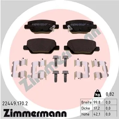 Brake Pad Set, disc brake 22449.170.2