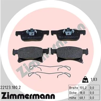 Brake Pad Set, disc brake 22123.180.2