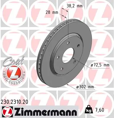 Brake Disc COAT Z 230.2310.20