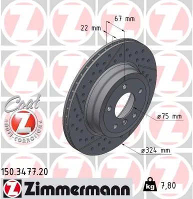 Brake Disc COAT Z 150.3477.20
