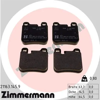 Brake Pad Set, disc brake pb:z 21163.145.9