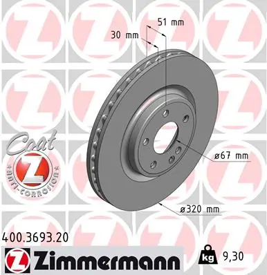Brake Disc COAT Z 400.3693.20