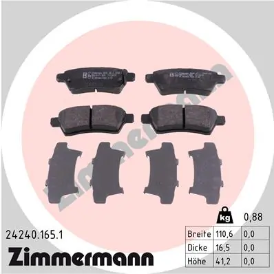 Brake Pad Set, disc brake 24240.165.1