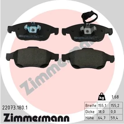 Brake Pad Set, disc brake 22073.180.1