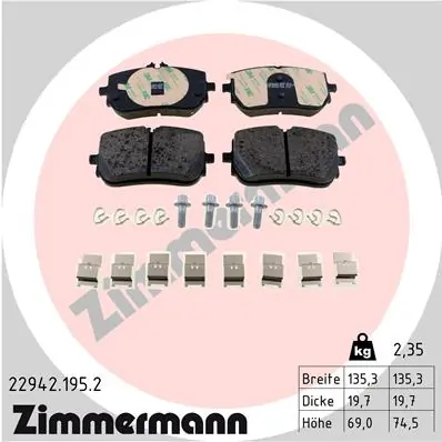 Brake Pad Set, disc brake 22942.195.2