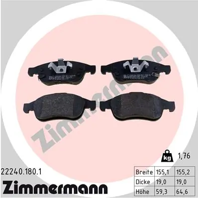 Brake Pad Set, disc brake 22240.180.1