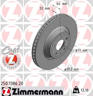 Brake Disc COAT Z 250.1386.20