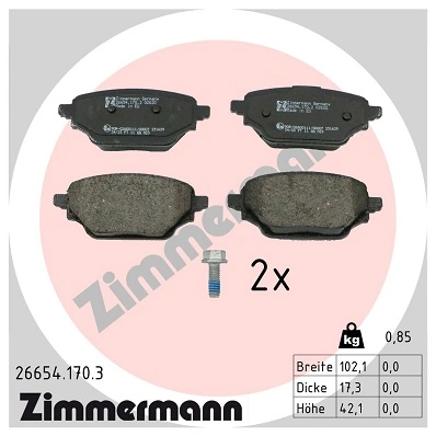 Brake Pad Set, disc brake 26654.170.3
