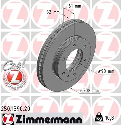 Brake Disc COAT Z 250.1390.20