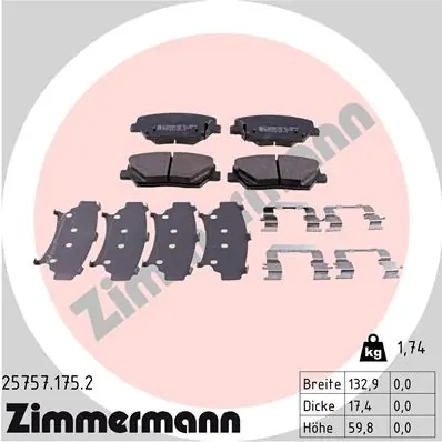 Brake Pad Set, disc brake 25757.175.2