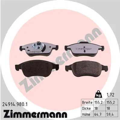 Brake Pad Set, disc brake rd:z 24914.980.1