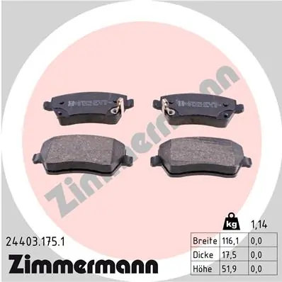Brake Pad Set, disc brake 24403.175.1
