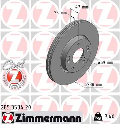 Brake Disc COAT Z 285.3534.20