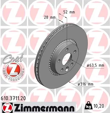 Brake Disc COAT Z 610.3711.20