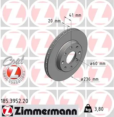 Brake Disc COAT Z 185.3952.20