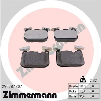 Brake Pad Set, disc brake 25028.180.1