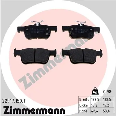 Brake Pad Set, disc brake 22917.150.1