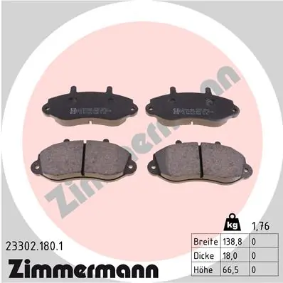 Brake Pad Set, disc brake 23302.180.1