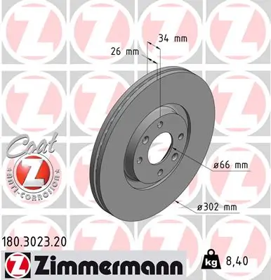 Brake Disc COAT Z 180.3023.20