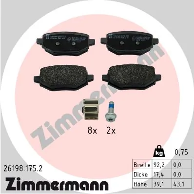 Brake Pad Set, disc brake 26198.175.2