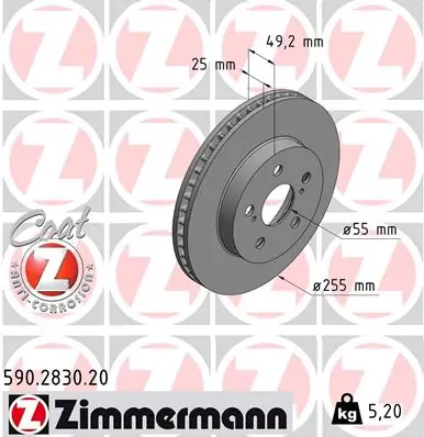 Brake Disc COAT Z 590.2830.20