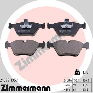 Brake Pad Set, disc brake 21677.195.1