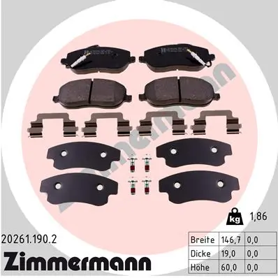 Brake Pad Set, disc brake 20261.190.2