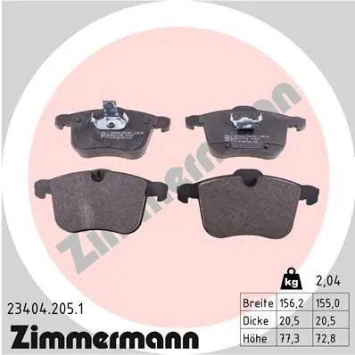 Brake Pad Set, disc brake 23404.205.1