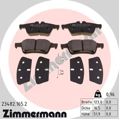 Brake Pad Set, disc brake 23482.165.2