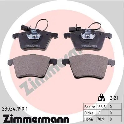 Brake Pad Set, disc brake 23034.190.1