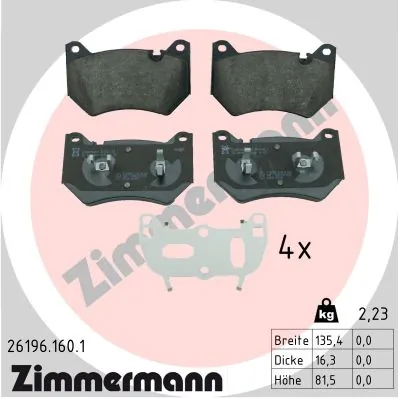Brake Pad Set, disc brake 26196.160.1
