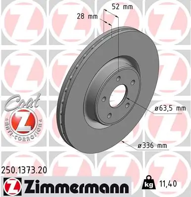 Brake Disc COAT Z 250.1373.20