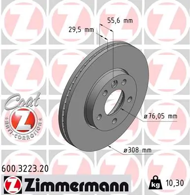 Brake Disc COAT Z 600.3223.20