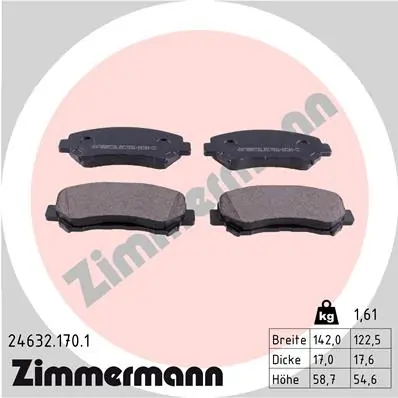 Brake Pad Set, disc brake 24632.170.1