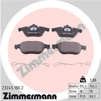 Brake Pad Set, disc brake 23245.180.2
